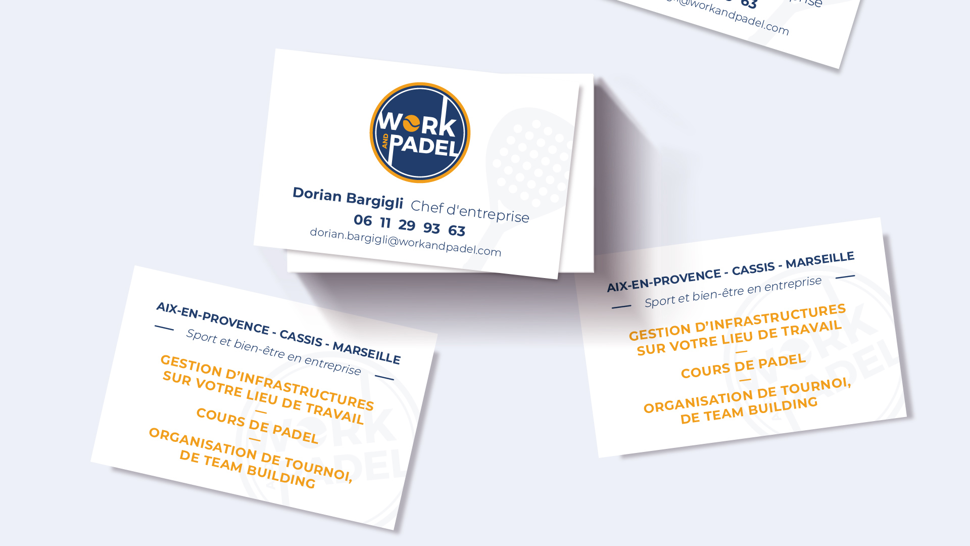 Work and padel cartes de visite